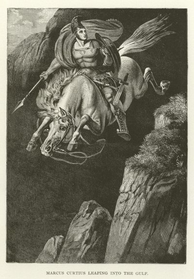 Marcus Curtius sautant dans le gouffre - American School