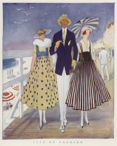 Se moquer des modes masculines et féminines (lithographie couleur) - American School