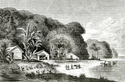 Embouchure de la rivière Saigon, illustration de Une visite à Saigon par Walter Rose, publié dans Appletons Journal, 4 mai 1872 - American School