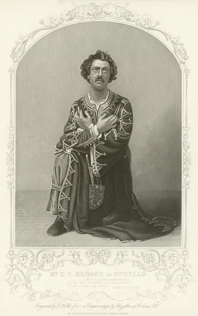 M. G V Brooke comme Othello, Othello, Acte III, scène 3 - American School