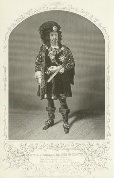 M. G V Brooke comme le Duc de Gloster, Richard III, Acte I, scène I - American School