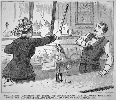 Mme Hurst détruit un saloon, de la 