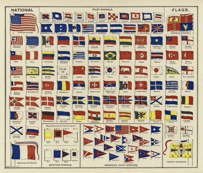 Drapeaux nationaux, signaux de pilote, signaux météorologiques, enseignes de yacht américaines - American School
