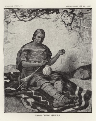 Femme Navajo filant - American School