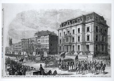 New York City : Manifestation des habitants de couleur de New York en l