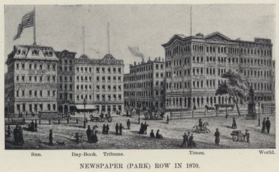 Newspaper Row en 1870 - American School