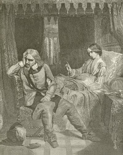 Oliver Cromwell au chevet de sa fille mourante - American School