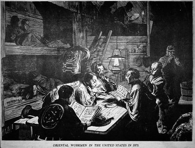 Travailleurs orientaux (chinois) aux États-Unis en 1875 - American School