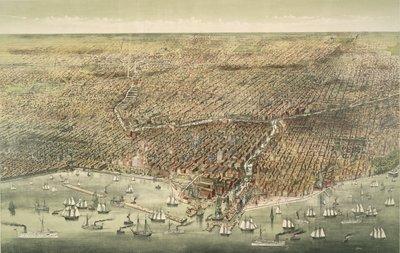 Vue panoramique de la ville de Chicago, pub. 1892 - American School