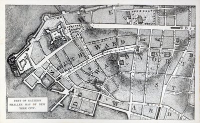 Partie de la plus petite carte de New York City de Bernard Ratzer - American School