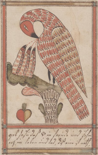 Pélican dans sa piété, vers 1800 - American School