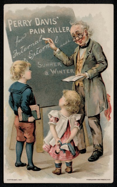 Perry Davis, tueur de douleur, publicité du milieu du 19e siècle - American School