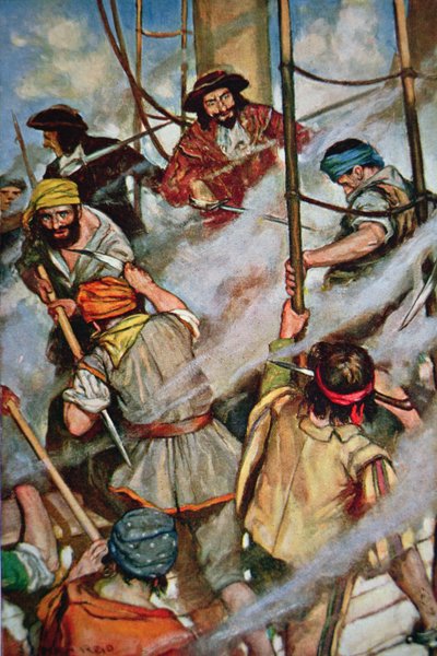 Pirates abordant un navire victime - American School