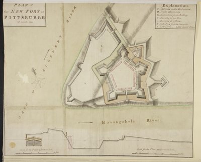 Plan du nouveau fort à Pittsburgh - American School