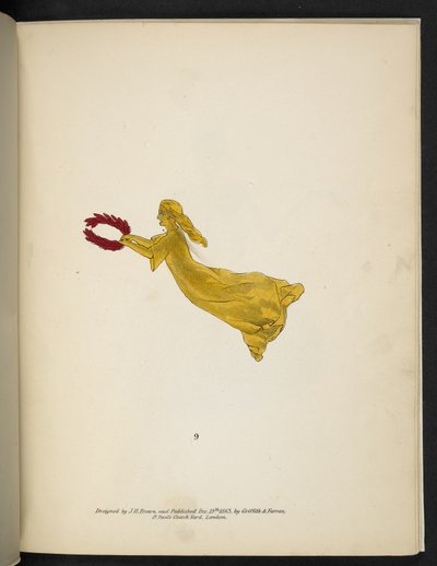 Planche 9. Figure jaune tenant une couronne rouge. Spectropia; ou, Surprenantes illusions spectrales montrant des fantômes partout, et de n