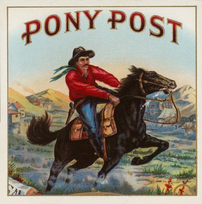 Pony Post - étiquette de cigare - American School