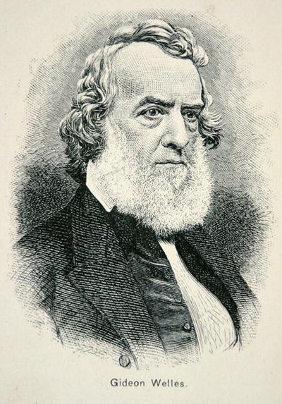 Portrait de Gideon Welles, secrétaire de la marine américaine pendant la guerre et la reconstruction - American School