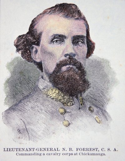 Portrait du lieutenant général Nathan B. Forrest (1821-77) - American School