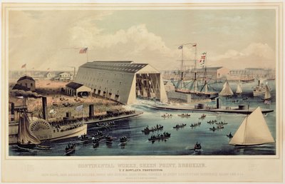 Affiche publicitaire pour Continental Works, Greenpoint Brooklyn, publié par Endicott & Co. - American School