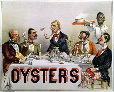 Affiche publicitaire pour les huîtres - American School