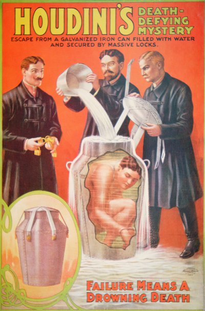 Affiche publicitaire pour un nouvel acte de Houdini - American School