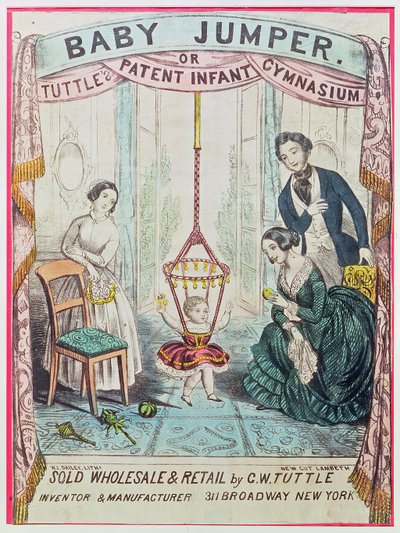 Affiche publicitaire pour le Baby Jumper ou Tuttes Patent Infant Gym, publié par W.J. Dailey - American School