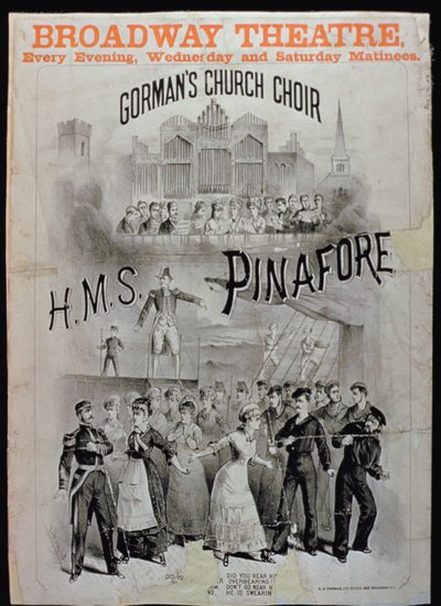 Affiche pour HMS Pinafore, interprété par la Chorale de l