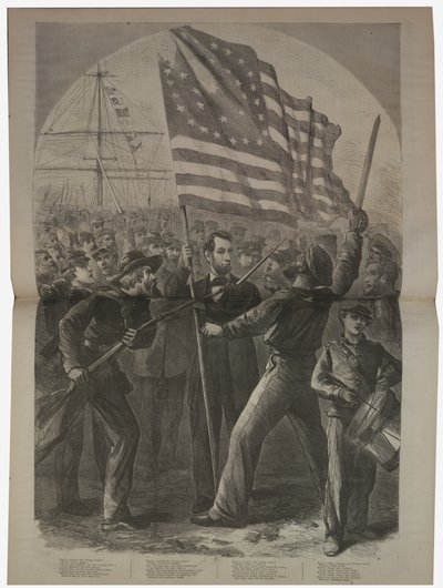 Le président Lincoln impliqué dans la bataille de Fort Stevens, illustration de "Harper