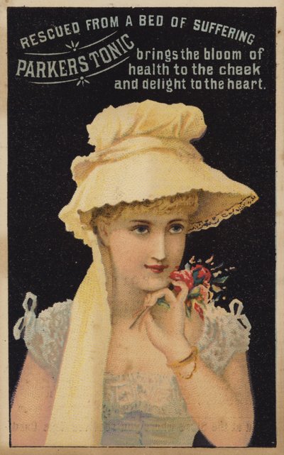 Belle dame sentant des fleurs - American School