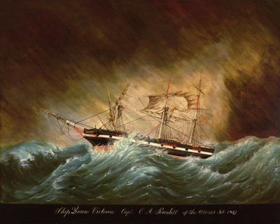 Queen Victoria, au large des Açores (huile sur toile) - American School