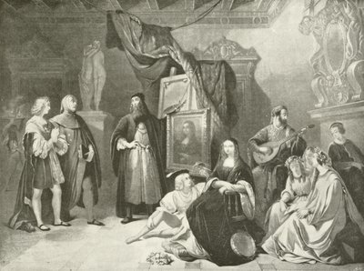 Raphaël présenté à Léonard de Vinci (gravure) - American School