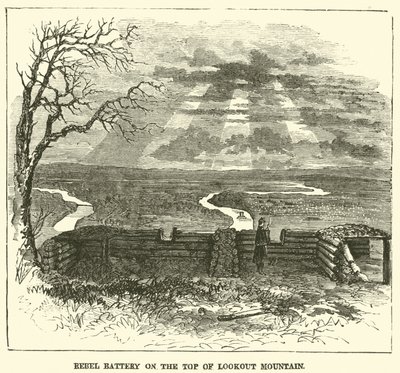 Batterie rebelle au sommet de Lookout Mountain, novembre 1863 - American School