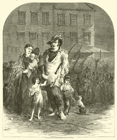 Réfugiés du nord du Missouri entrant à St Louis, septembre 1864 - American School