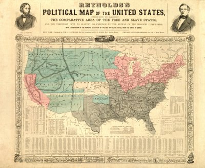 Carte politique de Reynolds des États-Unis, c.1850 - American School