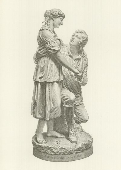 Robert Burns et Highland Mary (gravure) - American School
