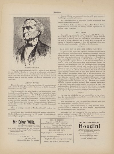 Robert Houdin, Publicités - American School