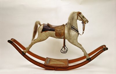 Cheval à bascule (bois et cuir) - American School