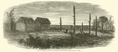 Ruines de la grange et des dépendances de Garrett près de Port Royal, où Booth a été abattu, avril 1865 - American School