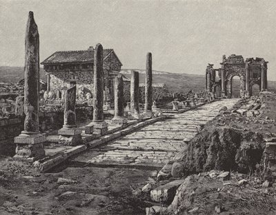 Ruines de la ville romano-berbère de Timgad (ancienne Thamugas), Algérie (gravure) - American School