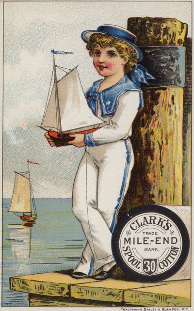 Garçon marin avec un yacht - American School
