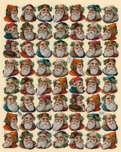 Père Noël, feuille de têtes - American School