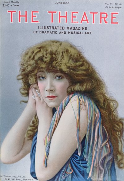 Sarah Bernhardt dans le rôle de la Sorcière, une pièce de Sardou, illustration de couverture du magazine Théâtre, juin 1906 - American School