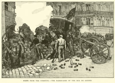 Scène de la Commune, les barricades de la rue de Rennes - American School