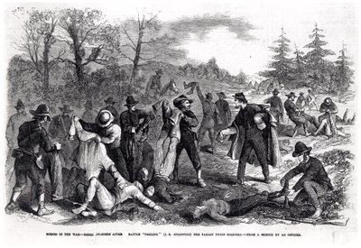 Scènes de la guerre : Soldats rebelles après la bataille 
