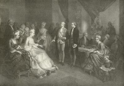 Schiller présenté à la princesse de Saxe-Weimar (gravure) - American School