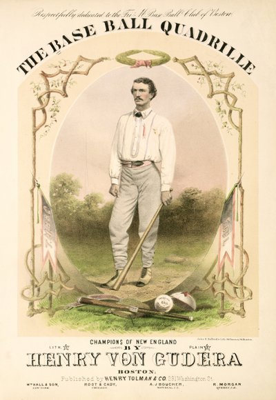 Couverture de partition pour The Base Ball Quadrille écrit par Henry von Gudera et publié par Henry Tolman & Co. - American School