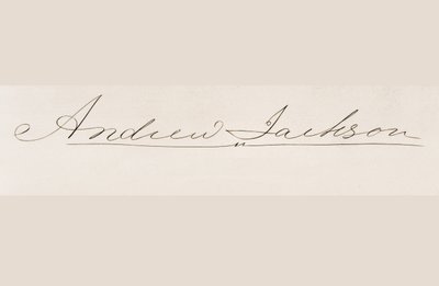 Signature de Andrew Jackson - American School