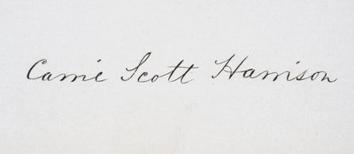 Signature de Caroline Lavinia Scott Harrison - American School