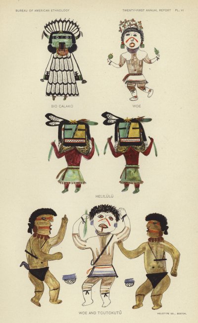 Sio Calako, Woe, Helilulu, Woe et Tcutckutu (lithographie couleur) - American School