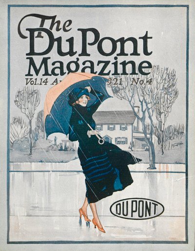 Quelque chose de nouveau dans les vêtements de sport, couverture du DuPont Magazine, avril 1921 - American School